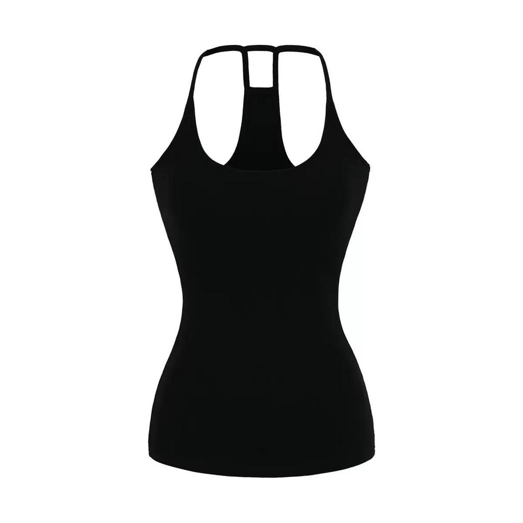 Women's Cross-border Yoga Set: Bare Feel Sports Tank with Chest Pads & High Elastic Flared Fitness Pants