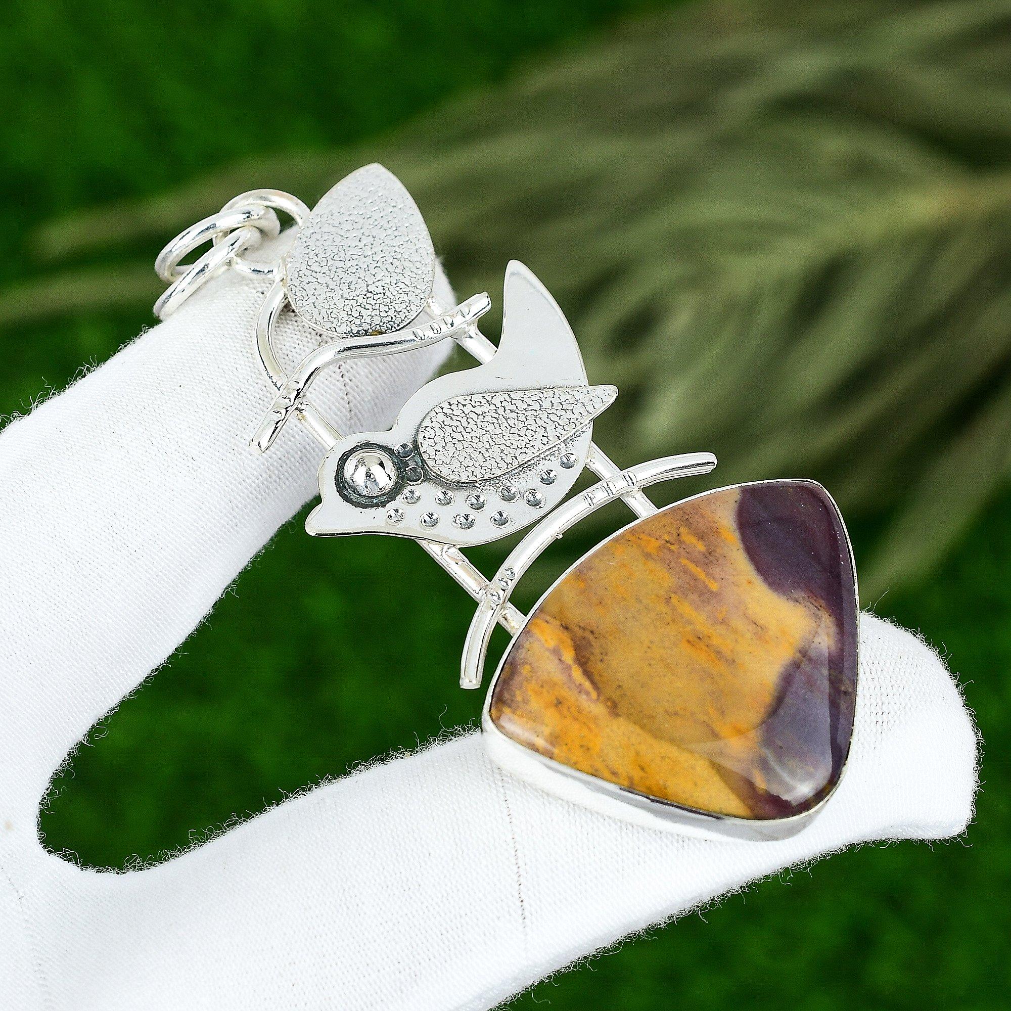 

Trillion Natural Mookaite Engagement Artisan Pendant Jewelry 925 Sterling Silver