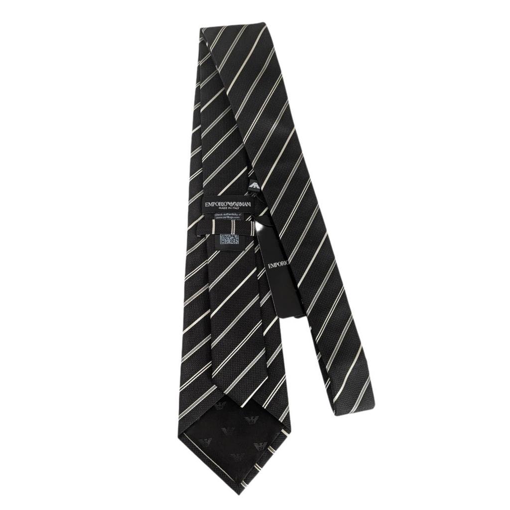 [ARMANI EXCHANGE] Armani Necktie, 8.5cm wide, 340182 1A635 00020, Black Silk [Used]