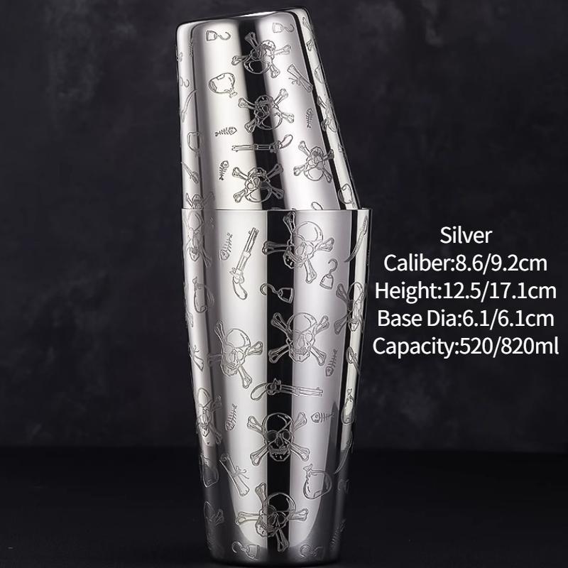 Bar Cocktail Shaker Boston Shaker Stainless Steel Engraving Shaker Bar Accessory Bartender Tools For Home And Bar