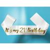 Generic 21st Birthday Sash Gold, Birthday Sash for Girls, Birthday Girl Sash for Boy Birthday Gifts Party Decorations and Supplies, White with Gold