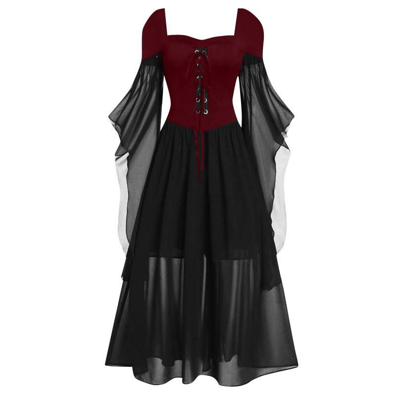 GMXIA Halloween Witch Strappy Swing Dresses