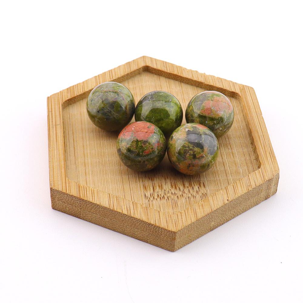 16mm Natural Agate Crystal Ball Ornament - Holeless Round Semi-Precious Stone for DIY Jewelry (BJ12)