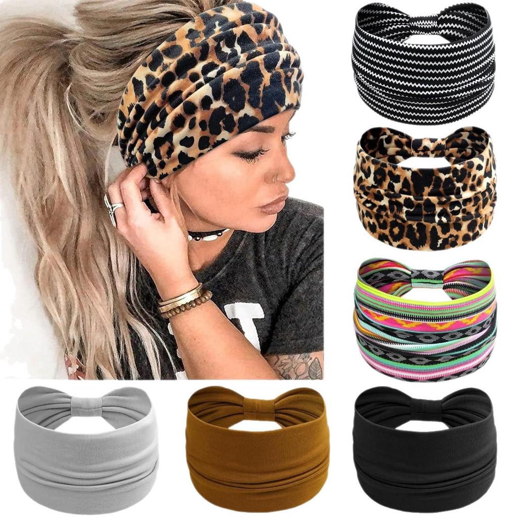 Women's Wide Yoga & Sports Elastic Headband: Bohemian Style Hair Accessory