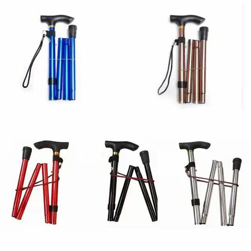 Walking Stick Hiking Trekking Poles Trail Ultralight 4 Section Adjustable Size Canes Aluminum Alloy Folding Walking Stick
