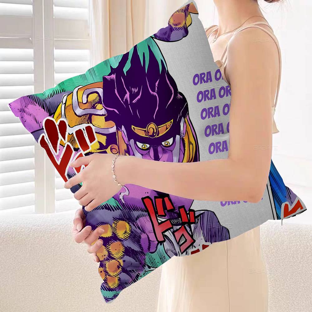 Anime JoJos Bizarre Adventure Cushion Cover Inches Farmhouse Decor Home Throw Pillow Covers for Couch Decorations