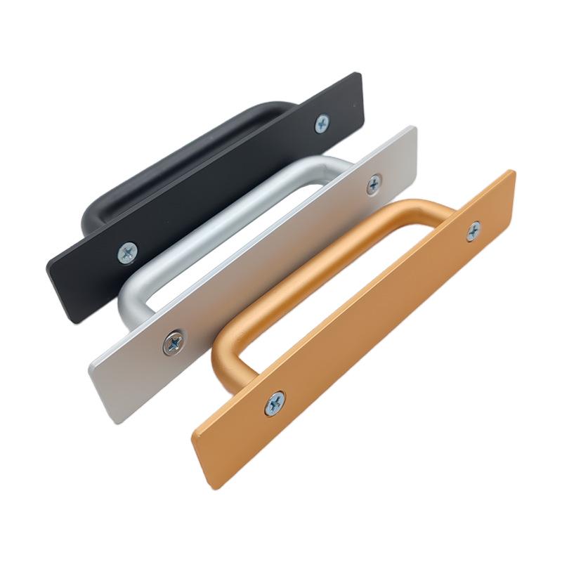 Self-Adhesive Minimalist Wooden and Aluminum Handle for Sliding Glass Doors