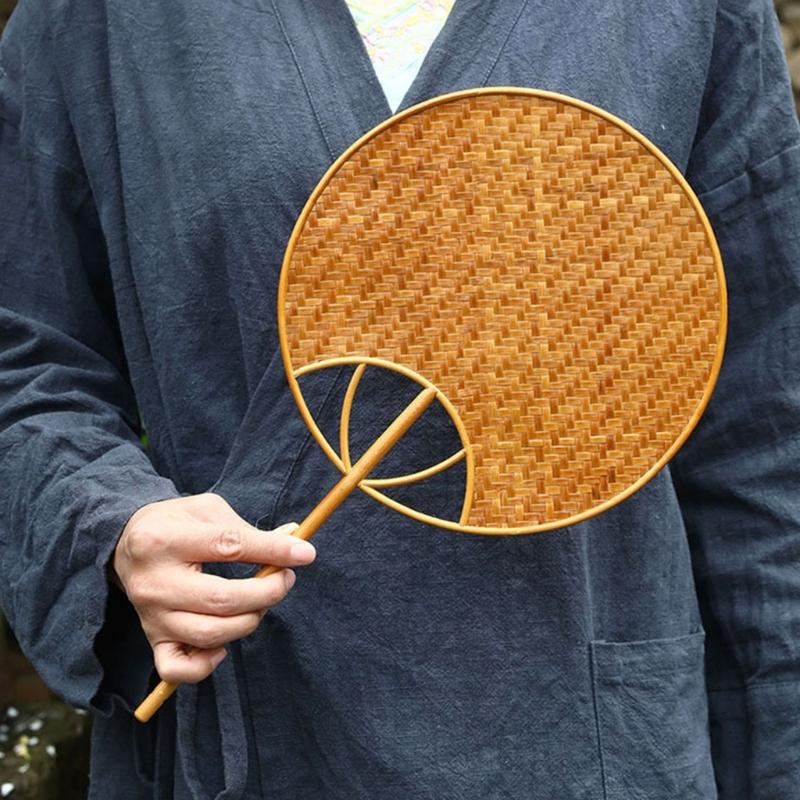 Handcrafts Bamboos Woven Fan Lightweight Cooling Fan for Summer Cooling Paddles and Weddings Parties Home Decors Gift