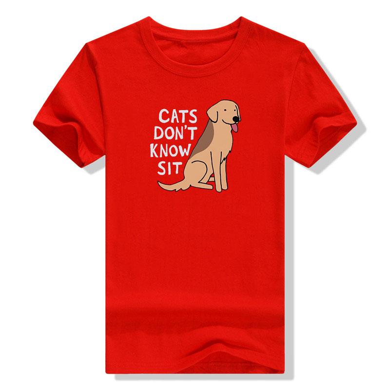 

Cats Dont Know Sit Funny Dog Lover Shirt Women T Shirts Womens Clothing Animal Dogs Graphic Tee Tops Summer Fashion Novelty S