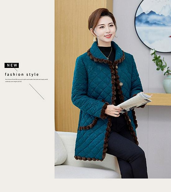 2025 Warm Cotton Padded Jacket for Mothers & Elderly Women, Autumn/Winter Plus Velvet Coat