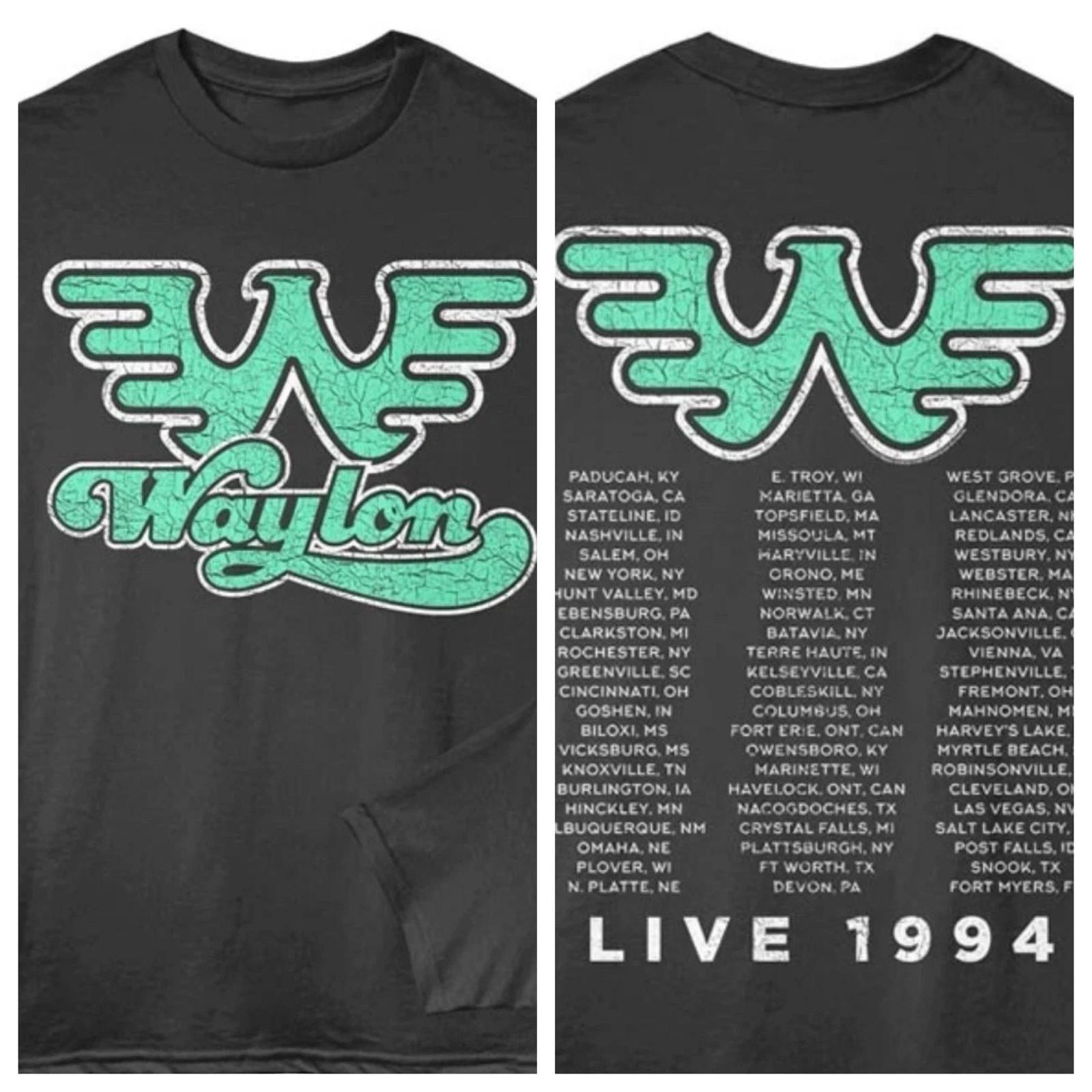 Waylon Jennings T-Shirt Adult 1994 LIVE USA TOUR FB Country Music Singer Smoke S