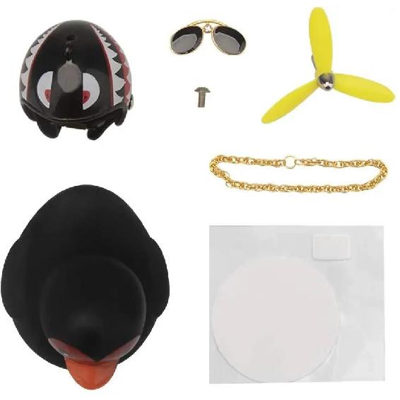 Bicycle Small Yellow Duck Motorcycle Decoration Airscrew Helmet Standing Duck Broken Wind Ducky For Bicycle Motor Riding Cycling