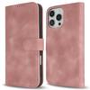 For iPhone 16 Pro Wallet Case Double Folded Edge Skin Touch PU Leather Flip Phone Cover