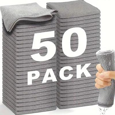 1/50 Stück Grau Bambuskohle Verdickt Super Saugfähig Spültuch Ölbeständig Küchenwischtücher Mikrofaser Reinigungstücher