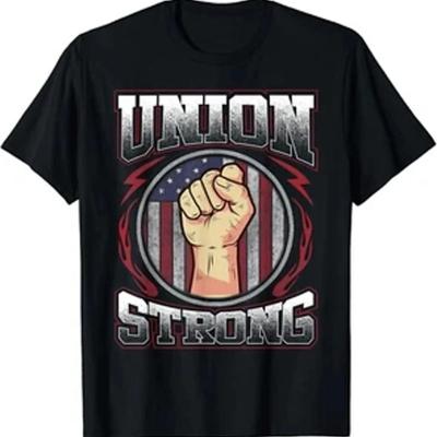 Camiseta Union Strong Worker Día Del Trabajo Regalo Hombres Mujeres  Vintage Washed Versatile Slightly Top For Everyday Wear
