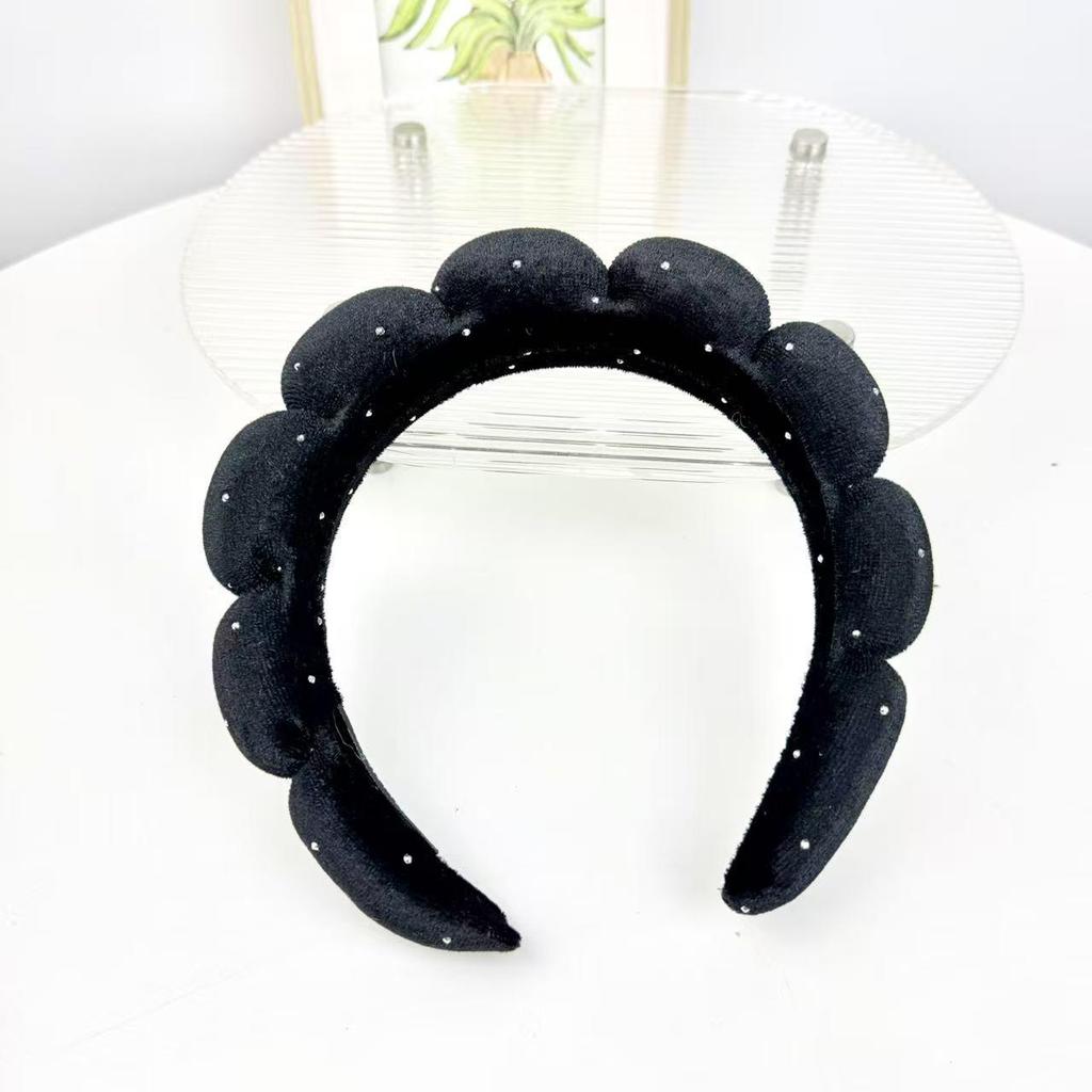 Women's Cute Blue Cloud Headband - Wide, High Skull Top for Face Washing