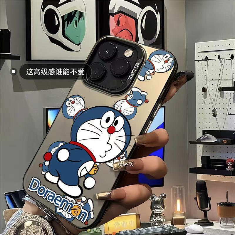 Back Jingle Cat Colored Silver Shell Applies To Apple 17/16/15 Pro Mobile Phone Case 14promax13/12/11 Tide