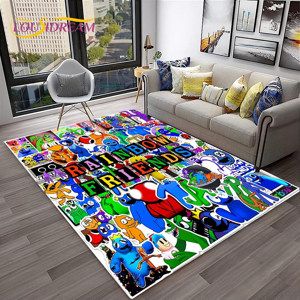 Game R-Rainbow Friends Cartoon  Area Rug,Carpet for Home Living Room Bedroom Sofa Doormat Decor,kid Play Non-slip Floor Mat Gift