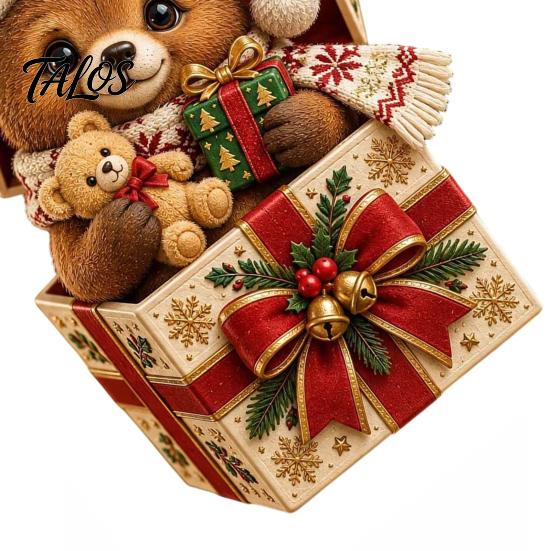 Holiday Gift Exchange Accessories Christmas Forest Animal Ornament, 2D Flat Acrylic Fox Reindeer Squirrel Raccoon in Unique Hanging Ornaments