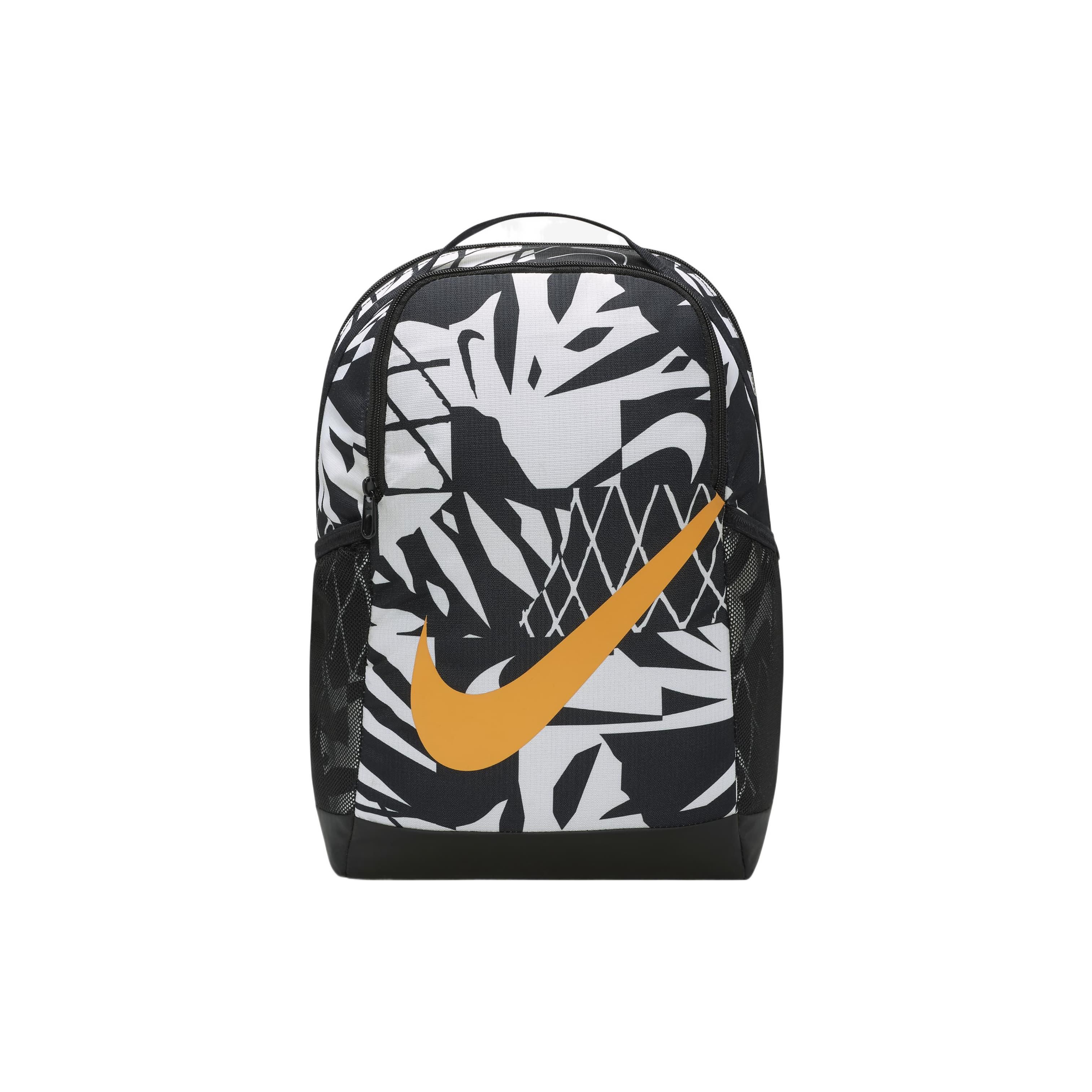Nike Casual Sports Large Logo Print Polyester Backpack Unisex Backpack Black White DV6143-010 Black White