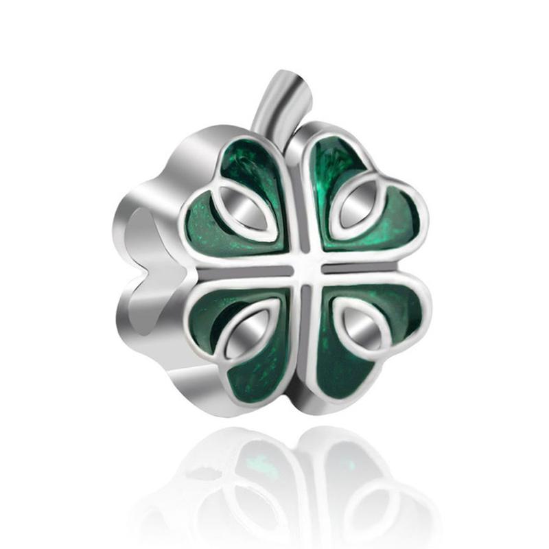 Fashion Copper Lucky Four Leaf Clover Series Charms Beadsad Aptation Fit Original Diy Bracelet Birthday Jewelry