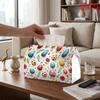 2D Flat 1pc, Tissue Box. Easter Floral Pattern Napkin Dispenser, Reusable, Daily Desktop Tissue Organizer, Suitable for Kitchen Living Room Bedroom Ba