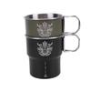 300ml Outdoor Camping Mug Stainless Steel Camping Water Cup with Foldable Handle Stackable Travel Cutlery Picnic Utensils