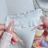 1/2Pcs Soft Sheer White Lace Mesh Tulle Gloves Fake Pleated Cuff Anti-Scratch Manicure Props for Nail Art Display
