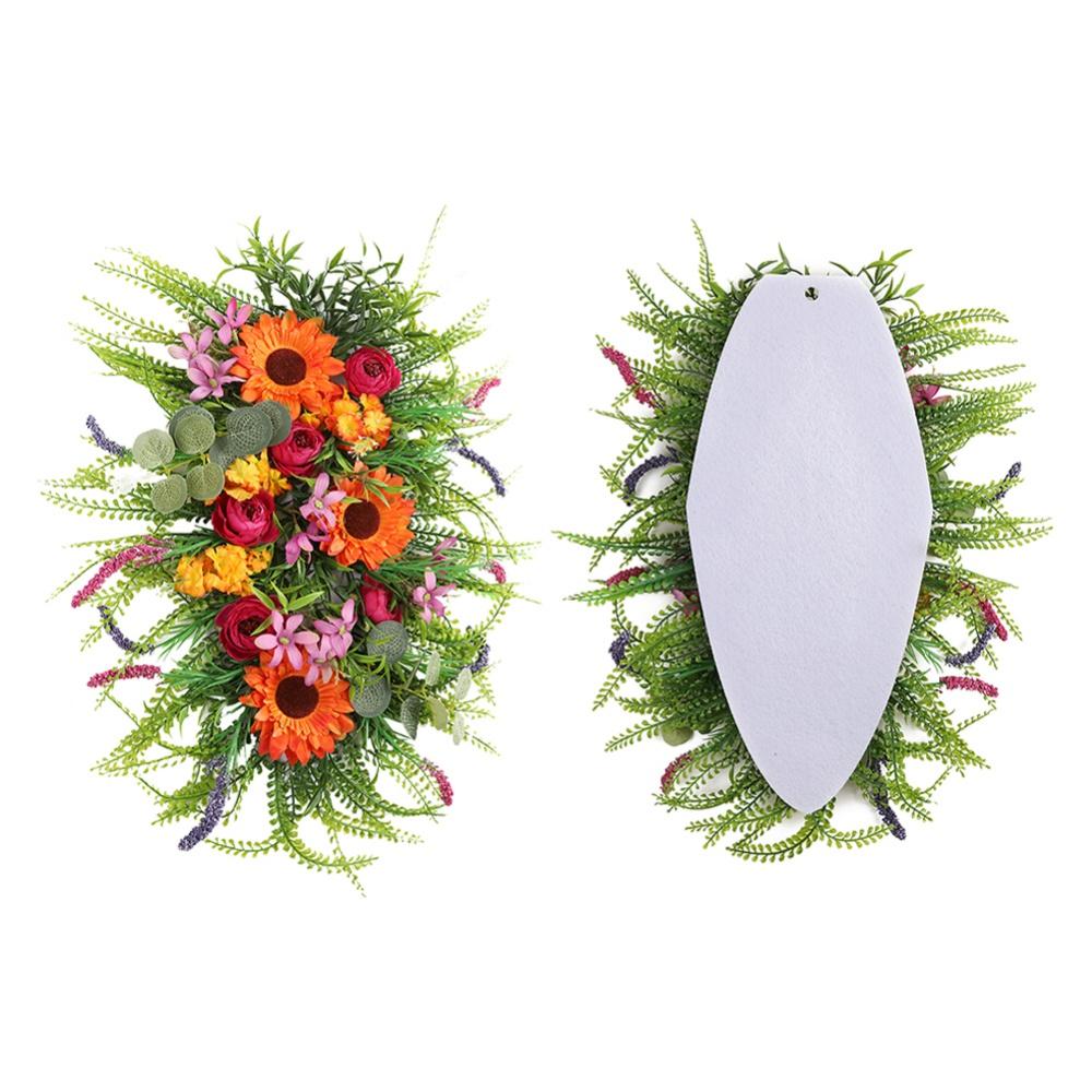 Artificial Yellow Sunflower Wreath Front Door Swag Wreath Spring Decoration Garland Rustic Home Party Window Wall Wedding Decor