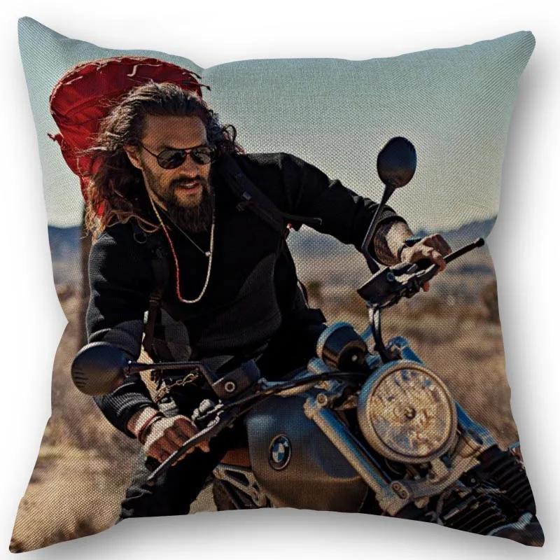 45X45Cm Pillow Cover Jason Momoa Square Zipper Cotton Linen Pillow Cases Bedroom Home Wedding Decorative Pillowcase 1213
