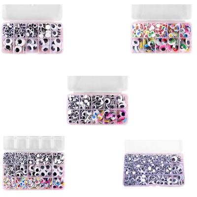 Selbstklebende Wackelaugen Bastelaugen Aufkleber Sortierte Größe Wackelaugen für Puppenherstellung Scrapbooking Spielzeugzubehör