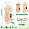 3Pcs Hummingbird House for Outside Hanging Wooden Bird House Hummingbird Feeder Gardening Yard Decoration