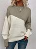 Women's Casual Color Block Long Sleeve Knit Sweater