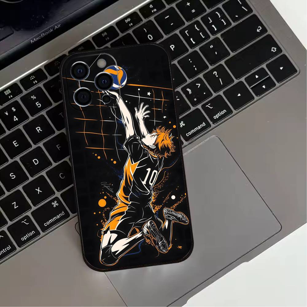 E-Epic Volleyball Haikyuu Phone Case For iPhone 17,16,15,14,13,12,11 Plus,Pro Max,XS,Soft Silicone Black Cover
