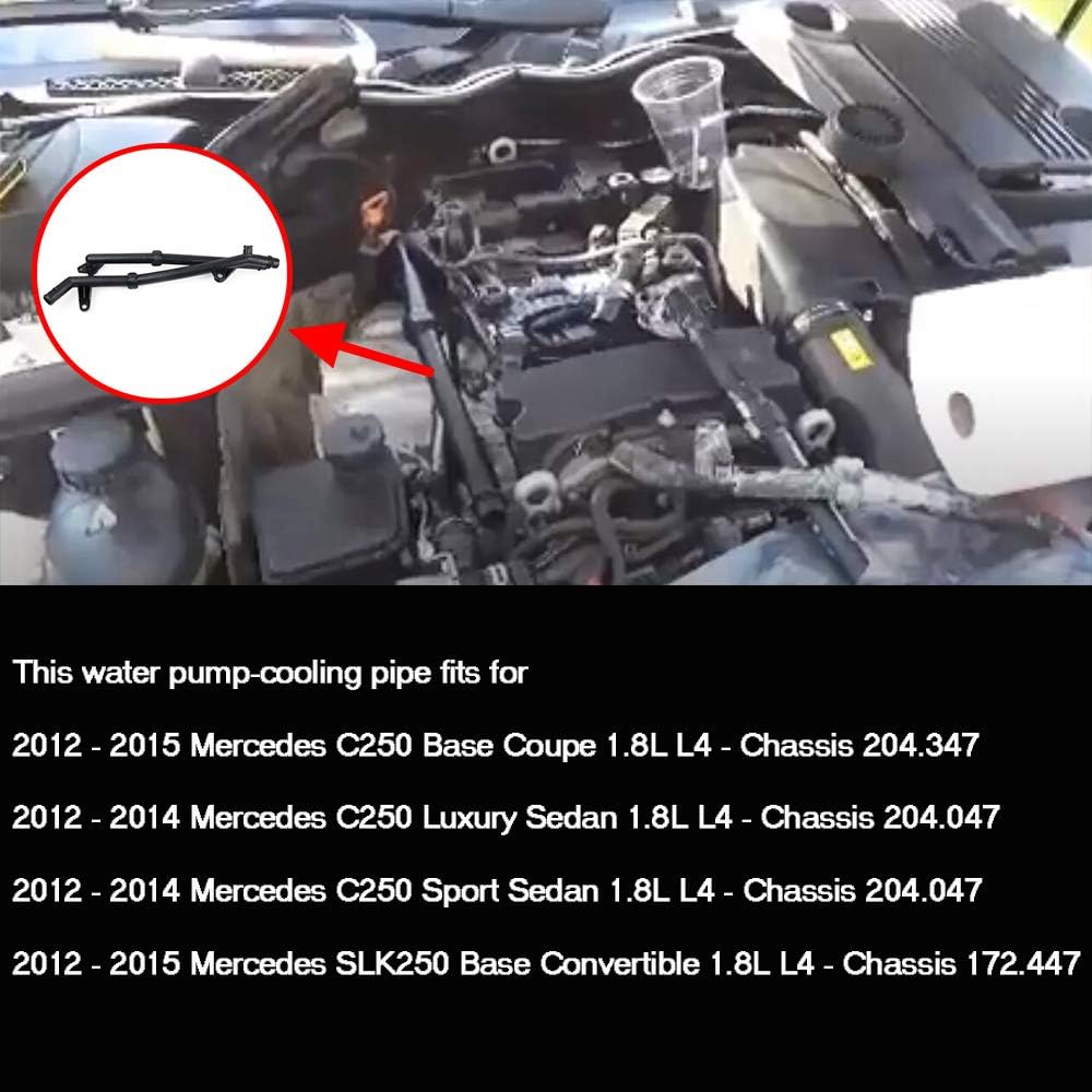 

2712002452 Water Pump-Cooling Pipe for 2012-2015 M-ercedes C250 SLK250 Part# 2712002652 - Engine Coolant Pipe