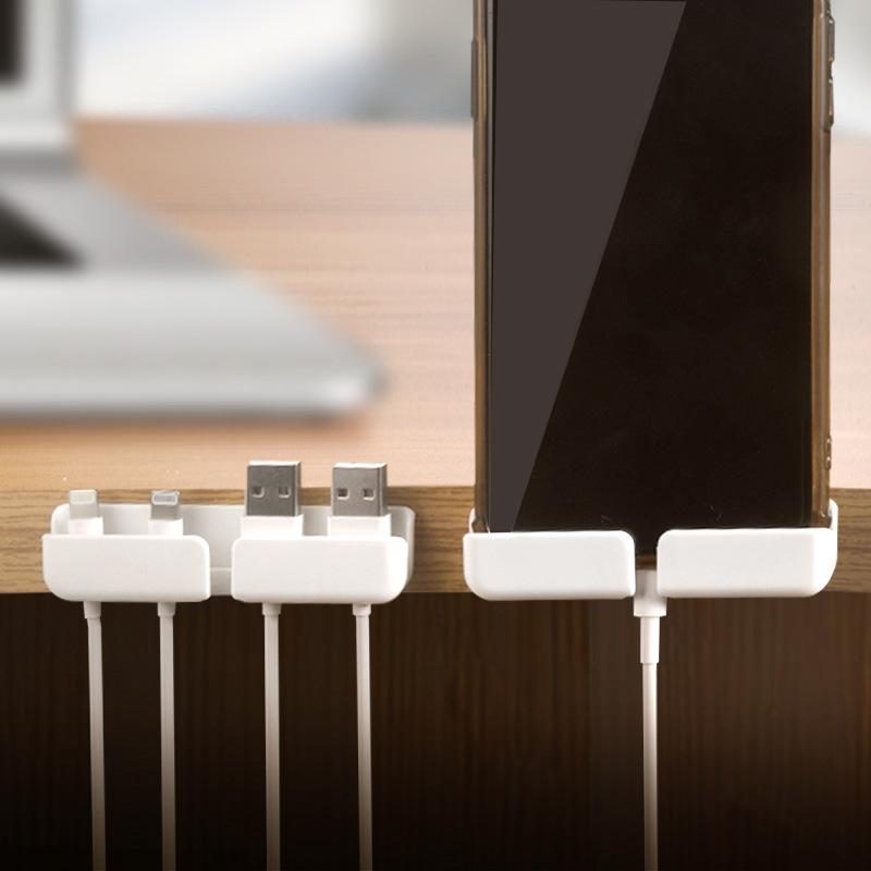 3 Pcs Practical Desktop USB Cable Fixed Organizer Clamp Buckle Line Wire Holder Cable Clip Cord Winder