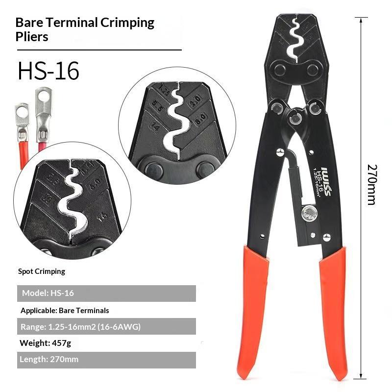 1Pcs Ratchet Crimping Tools Pliers Hs-16 Japanese Style Crimping Piler For Terminal 1.5-16Mm² Crimping Pliers