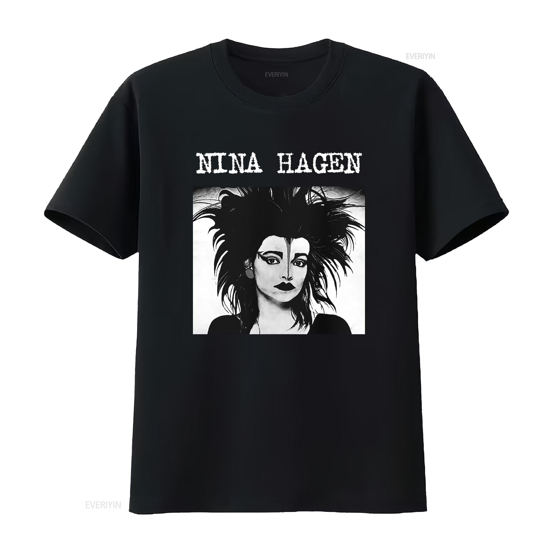 

Nina Hagen Goth Music Punk Style T Shirt Short or Long Sleeve with Slits vintage Washed Slightly Soft Comfortable 4XL