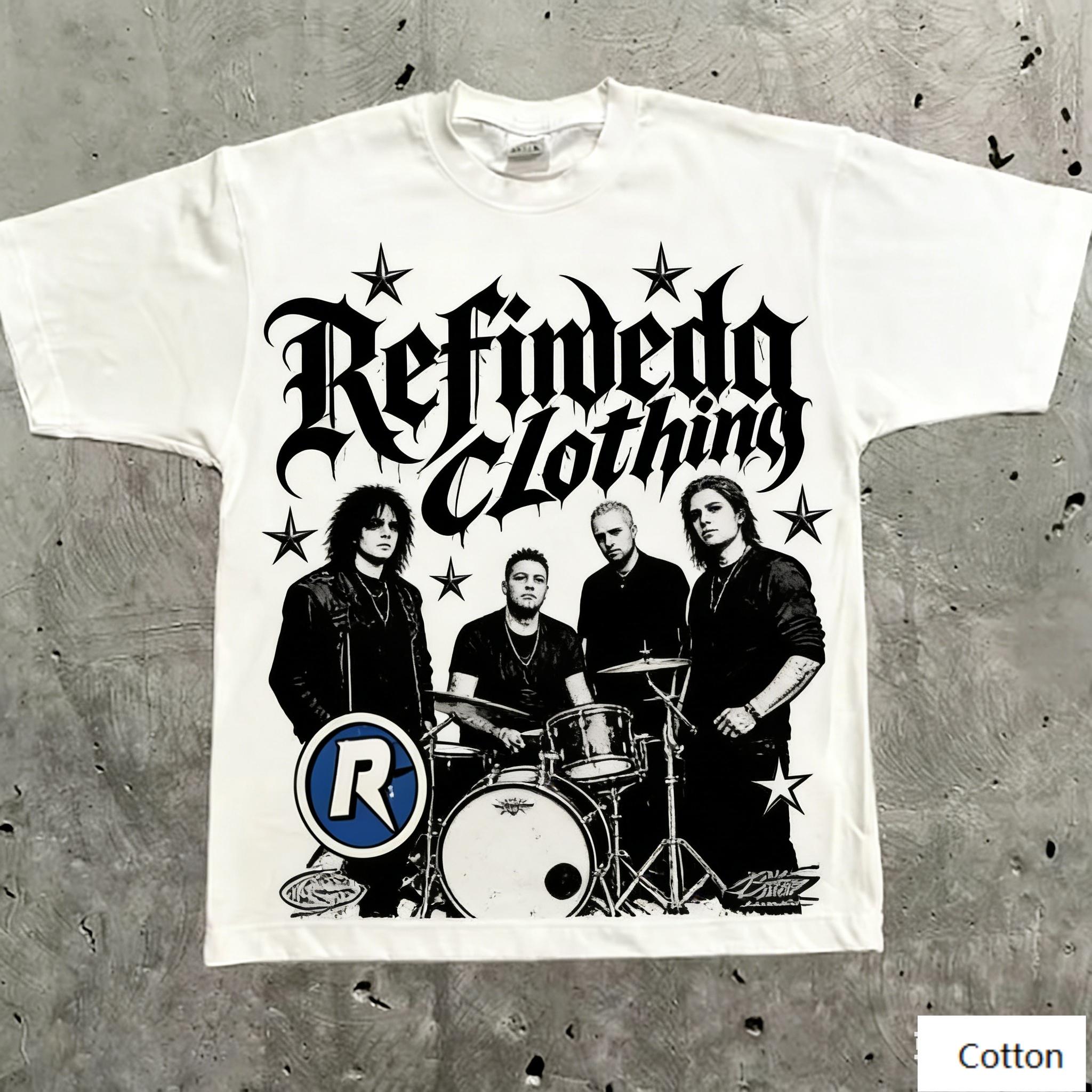 

Rock Hardcore Street Style Unisex Cotton TShirt with Refineda Clothing Print Breathable Heavyweight Fabric Regular Fit Rock S