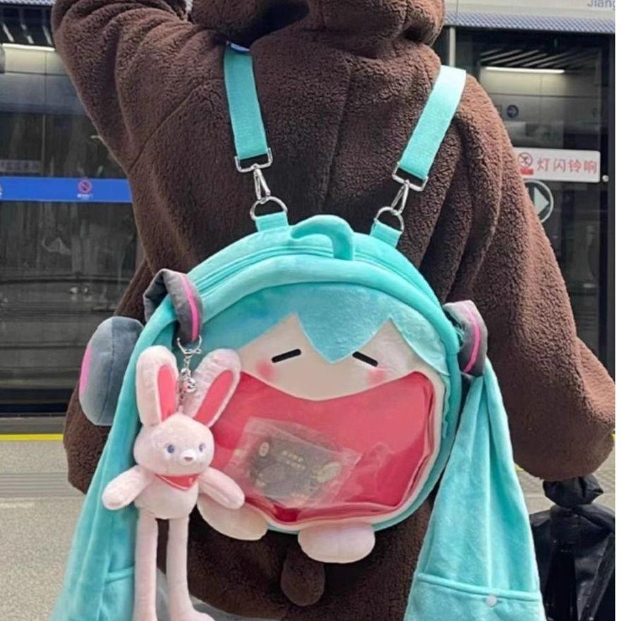 New Hatsune pain bag miku backpack cartoon cute plush jk lolita Japanese funny soft girl bag