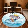1pc Koala Cloud Round Chair Mat Office Area Rug - Non-Slip, Floor Mat for Office, Bedroom, and Indoor Decor P127254