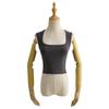 Crop top fără mâneci, sexy, slim-fit, cu gât pătrat, pentru femei