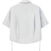 Fila White Simple Solid Short Sleeve Shirt Women Shirts Gray F11W623410FGY