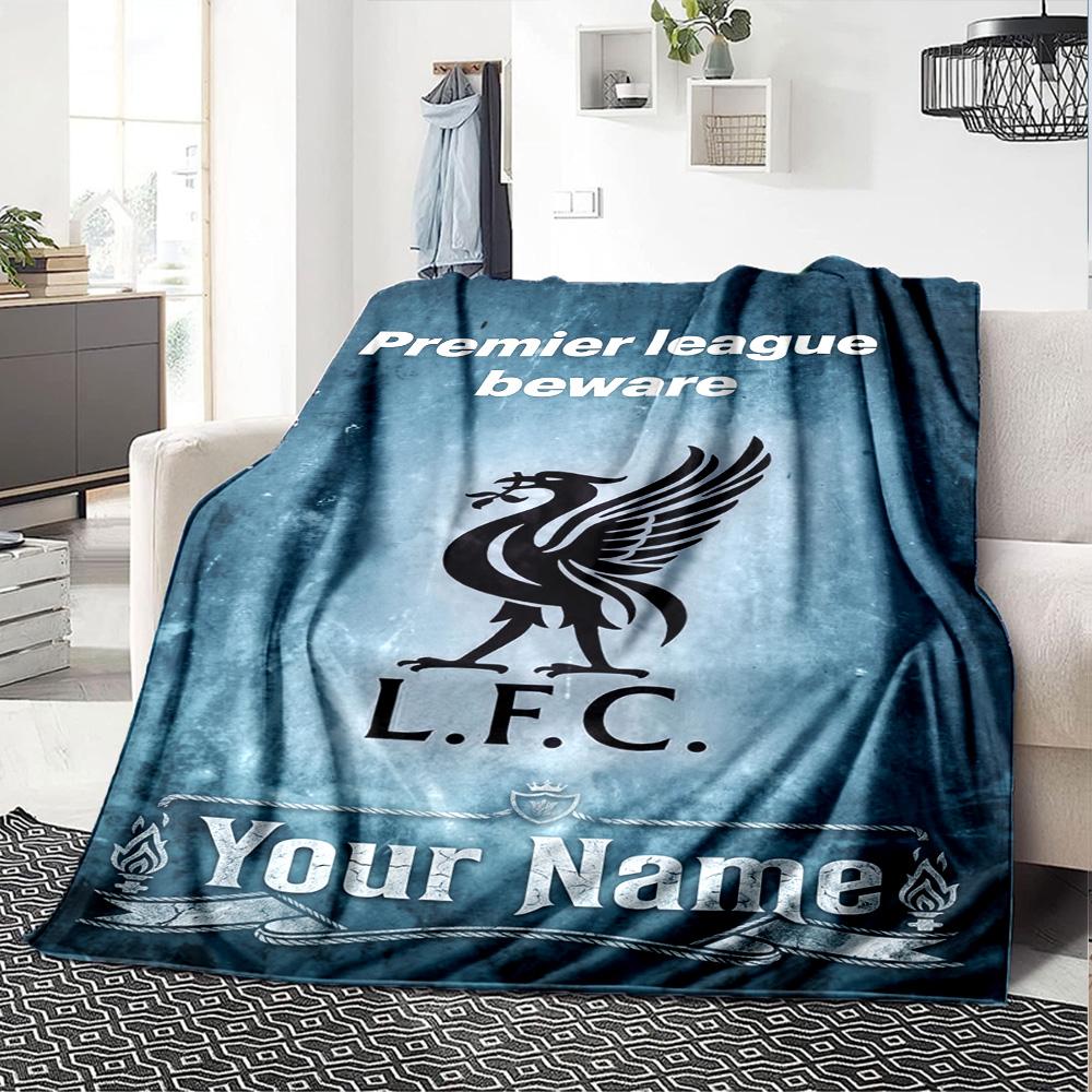 Liverpool Customize Text Blanket Gift Customizable Blanket Comfortable Perfect for Nap Chair Home Decor Picnics All-Season Use