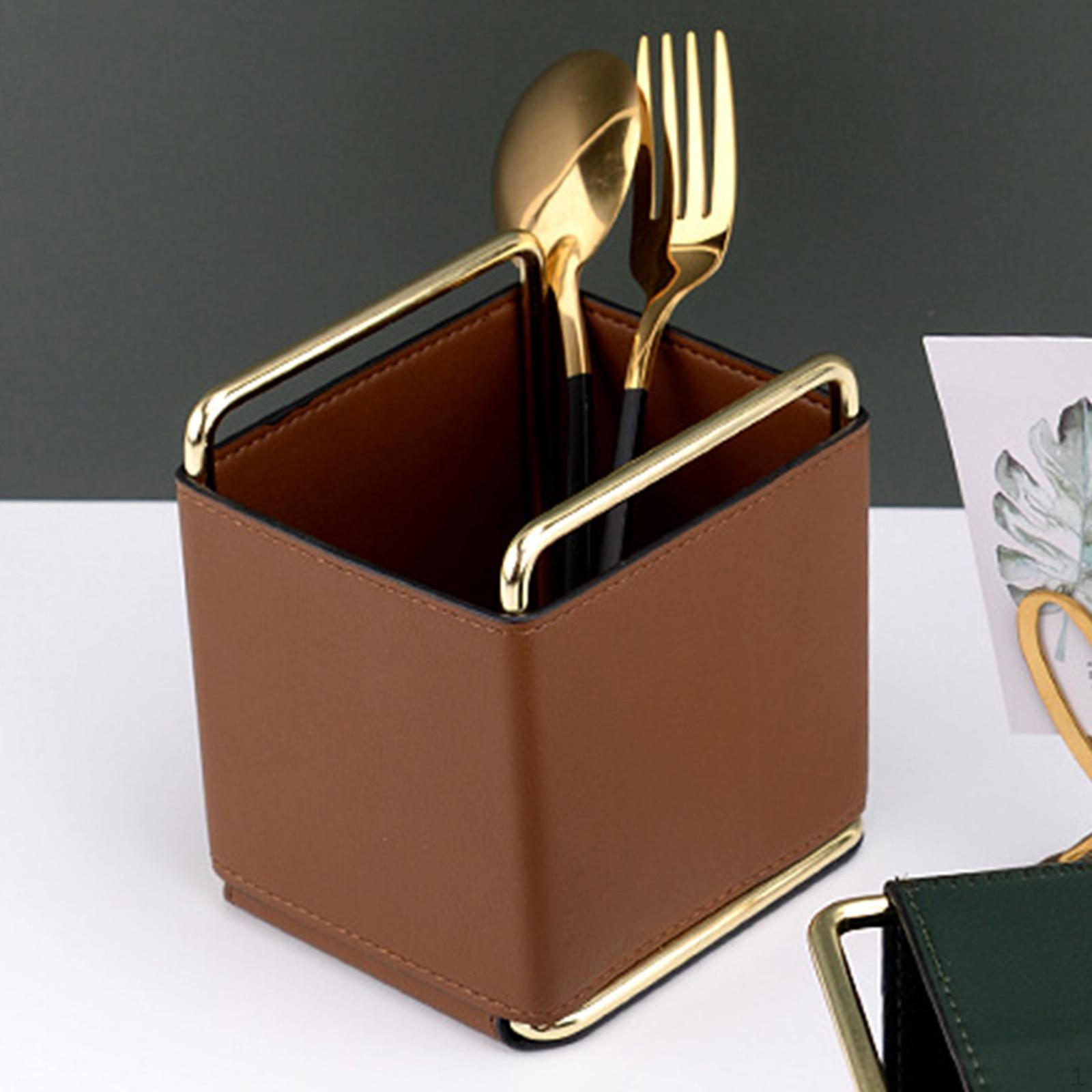 

Держатель для кистей для макияжа и органайзер для ручек на столешницы коричневый