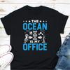 The Ocean Is My Office T Shirt Funny Marine Biologist Science Lover Life Animal Casual Vintage Washed Graphic Soft