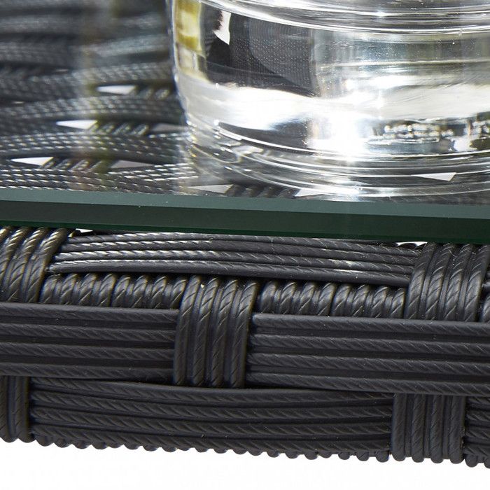 Lounge Set Black Glass S 2+F 1+TB Wilsa Garden