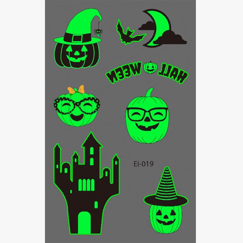 Водонепроникні тимчасові татуювання на Хелловін: Світні наклейки з гарбузом та павутиною для будь-якого віку