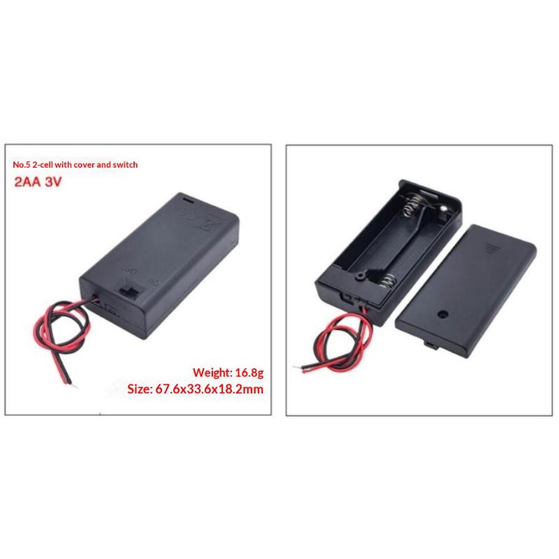 1/3Pcs Aa Battery Holder Storage Case Box With Switch And Cover For Aa Batteries Standard Container 1 2 3 4 6 8 Slots