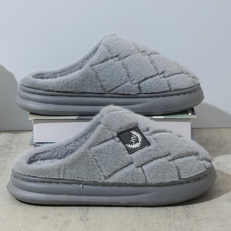 Basic large-size men s thick-bottomed imitation rabbit cotton slippers are warm and fluffy in winter 40-41 one size smaller 1549₽